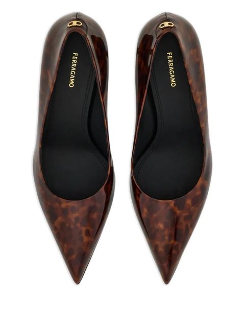 Ferragamo 70mm tortoiseshell pumps - Brown