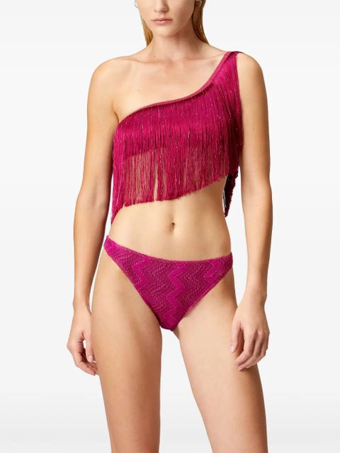 Missoni one-shoulder fringed bikini - Purple