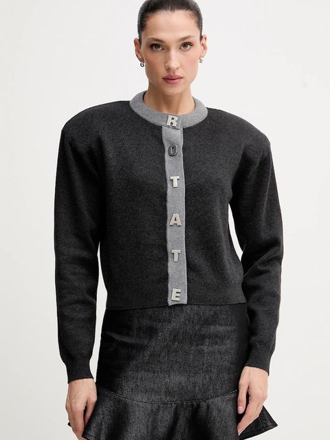 Rotate kardigan z dodatkiem wełny damski kolor szary lekki 1149033086 - zdjęcie produktu nr 1