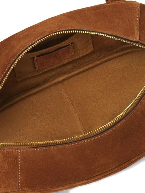 Versace Tag suede shoulder bag - Brown