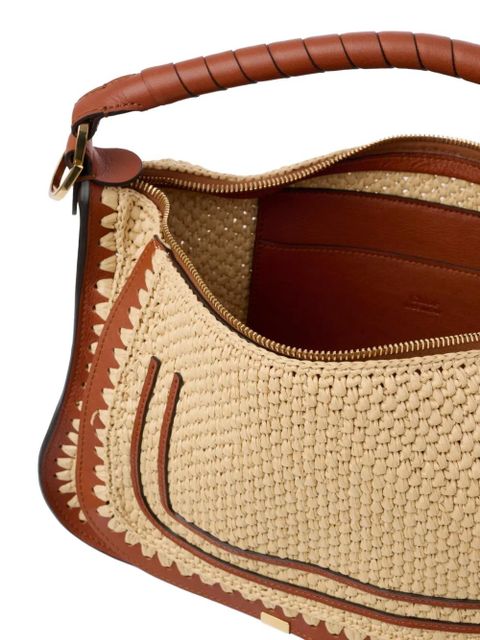 Chloé small Marcie raffia-effect tote bag - Neutrals