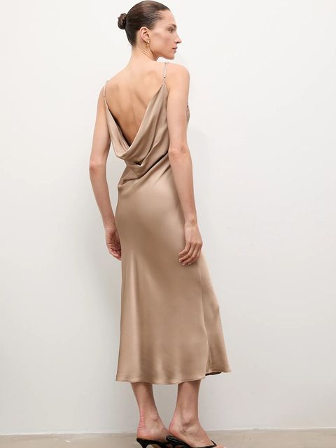 Answear.LAB sukienka kolor beżowy maxi prosta