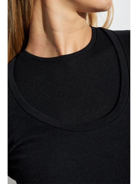 Jil Sander layered wool dress - Black