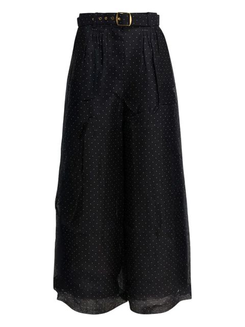 ZIMMERMANN polka-dot belted trousers - Black - zdjęcie produktu nr 1