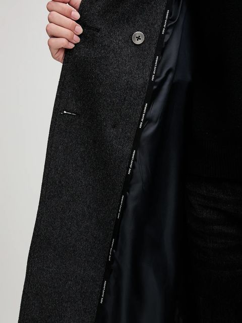 Pepe Jeans płaszcz z dodatkiem wełny kolor szary PL4024361