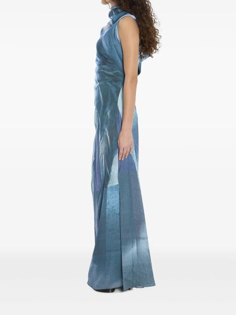 Jean Paul Gaultier geometric-print maxi dress - Blue