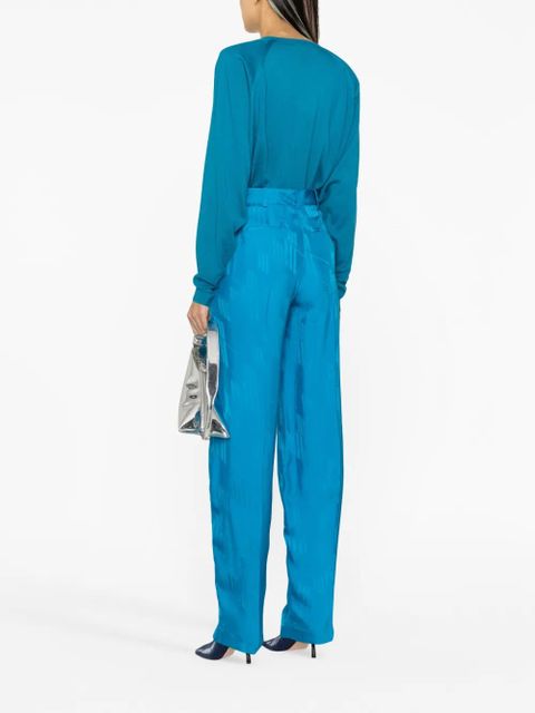 The Attico Jagger monogram wide-leg trousers - Blue