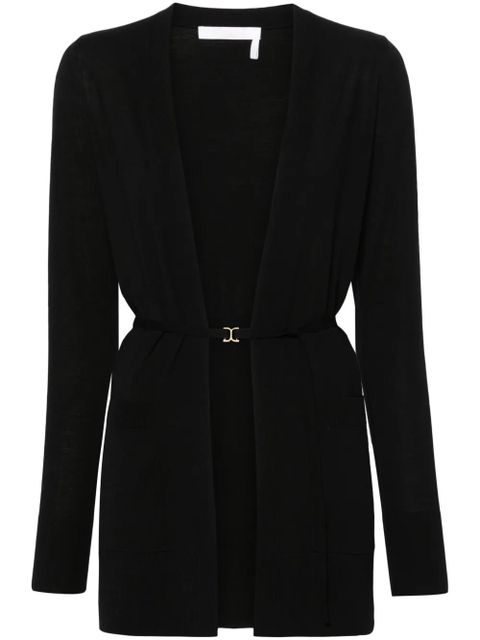 Chloé belted wool cardigan - Black - zdjęcie produktu nr 1