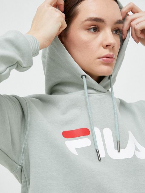 Fila bluza Barumini kolor szary z kapturem z nadrukiem FAU0068