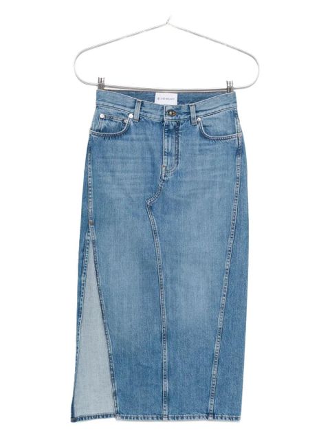 Givenchy side-split denim mid-lenght straight skirt - Blue