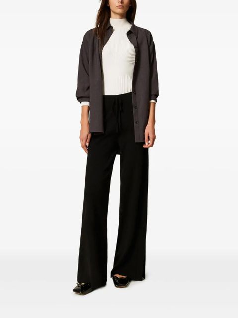TWINSET drawstring side slits trousers - Black - zdjęcie produktu nr 2