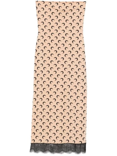 Marine Serre Crescent Moon bustier midi dress - Neutrals - zdjęcie produktu nr 1