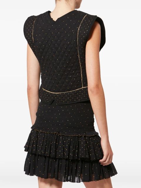 MARANT ÉTOILE Volana quilted studded top - Black