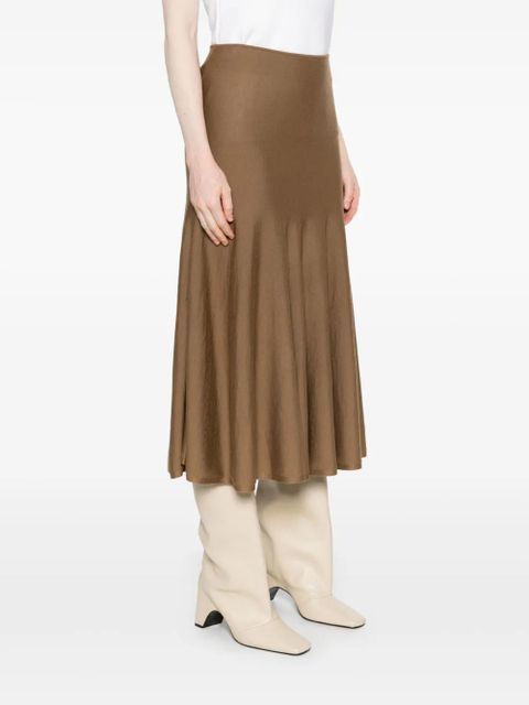 KHAITE Mayu midi skirt - Brown