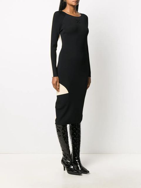 Off-White Front n' Back ribbed-knit dress - Black