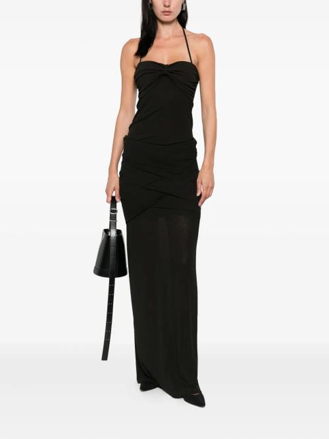 Nanushka drape-detail maxi skirt - Green