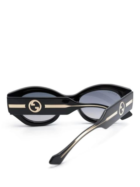 Gucci Eyewear La Piscine oval-frame sunglasses - Black