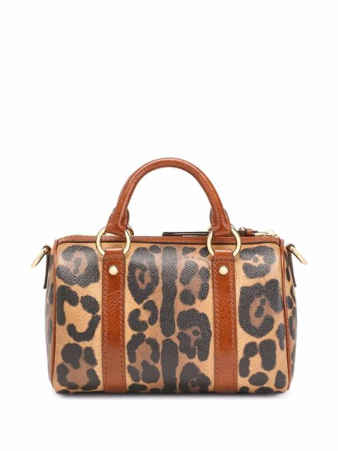 Dolce & Gabbana small Crespo leopard-print satchel bag - Brown