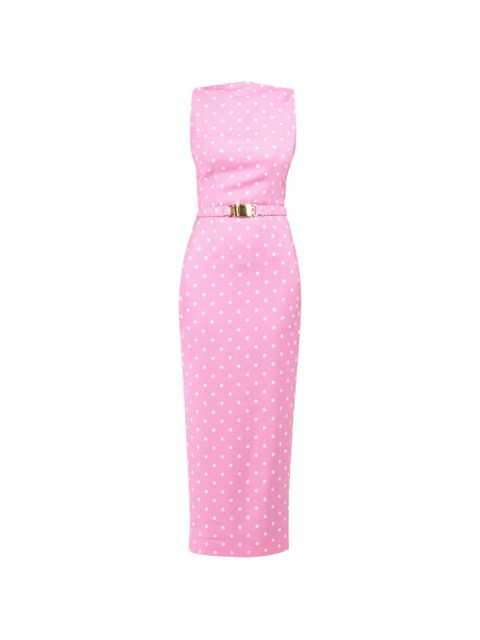 Rowen Rose polka-dots straight-neckline maxi dress - Pink - zdjęcie produktu nr 1