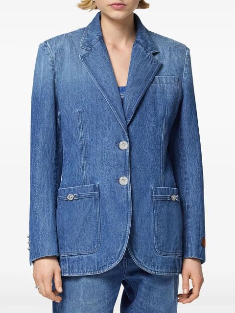 Versace single-breasted denim blazer - Blue