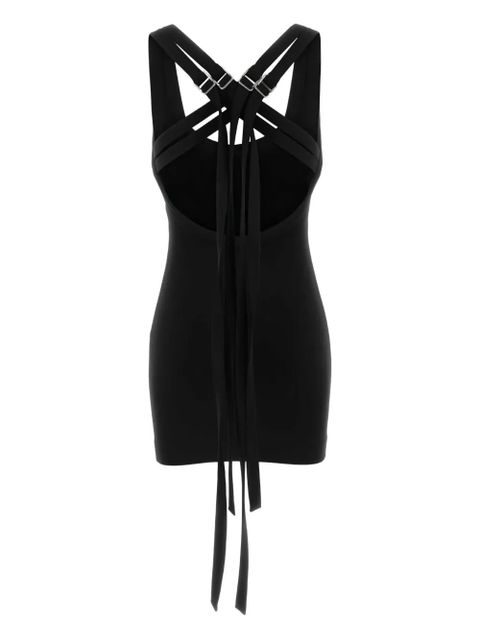 The Attico crossover-strap jersey dress - Black - zdjęcie produktu nr 2