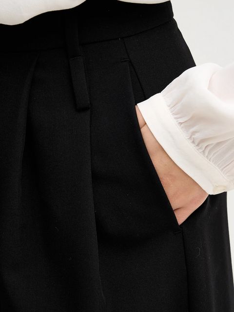 Sisley spódnica kolor czarny maxi ołówkowa 4KVXL002W