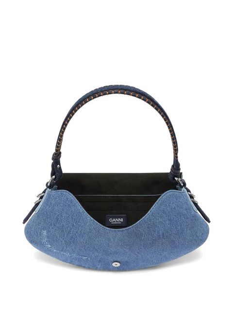 GANNI B-Kat denim shoulder bag - Blue