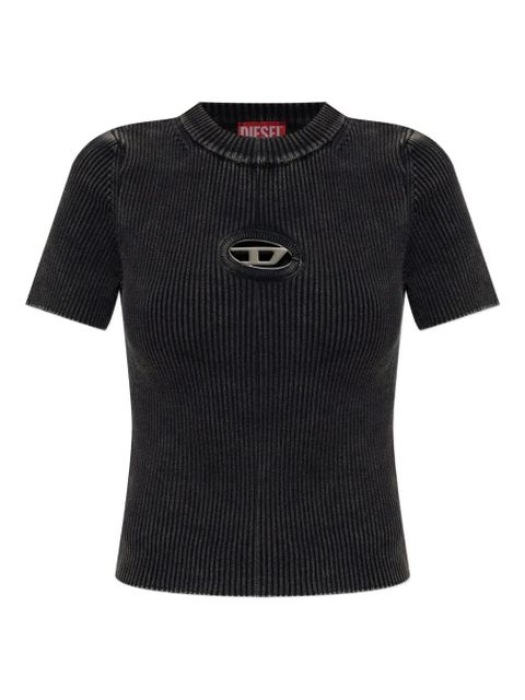Diesel M-Anchor-Ss ribbed logo T-shirt - Black - zdjęcie produktu nr 1