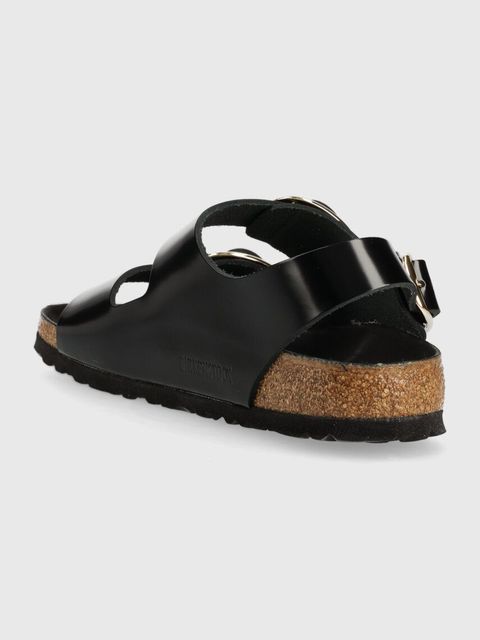Birkenstock sandały skórzane Milano damskie kolor czarny 1024211