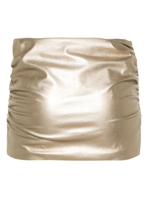MISBHV ruched metallic miniskirt - Gold - zdjęcie produktu nr 2