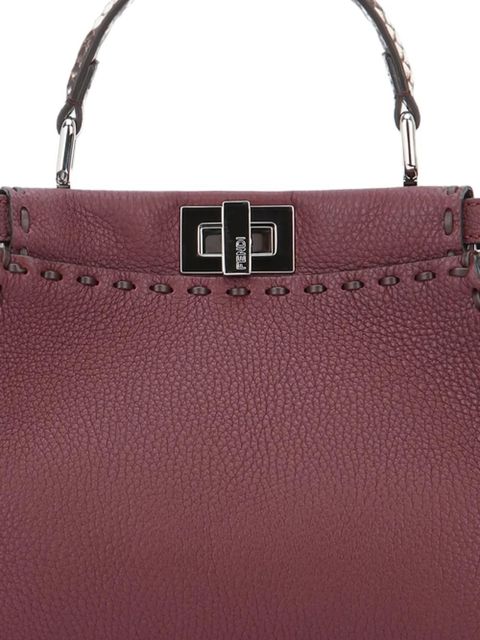 FENDI mini Peekaboo leather tote bag - Red - zdjęcie produktu nr 2