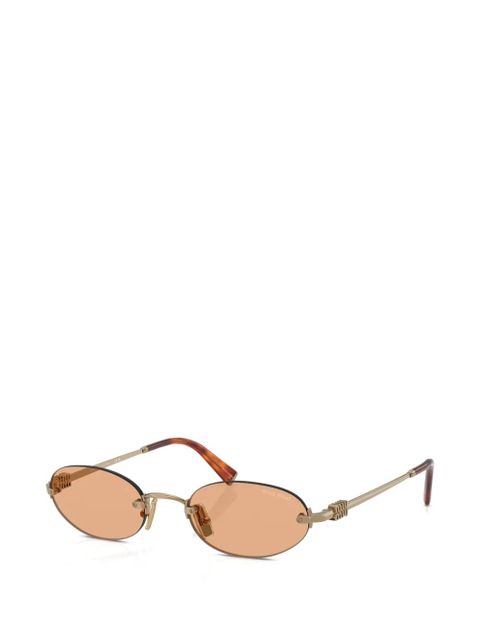 Miu Miu Eyewear oval-frame sunglasses - Gold - zdjęcie produktu nr 2