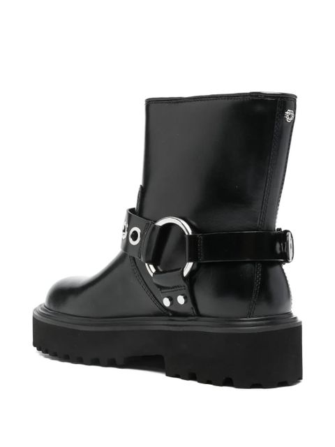 Maje 40mm eyelet-embellishment biker boots - Black