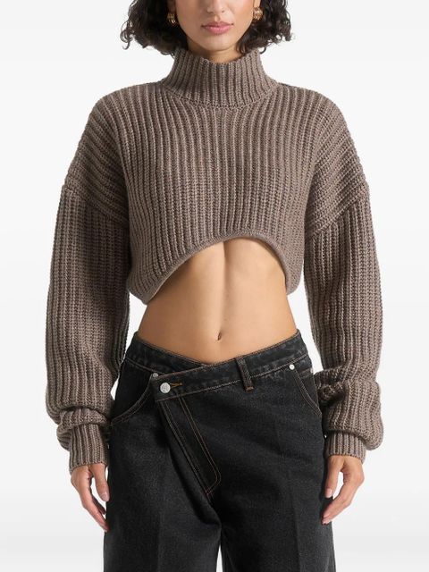 Manière De Voir Olia curved-hem sweater - Brown