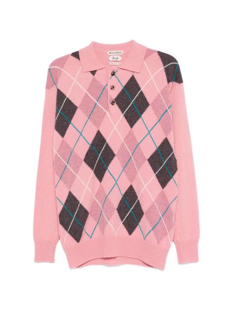 JW Anderson argyle knit polo top - Pink - zdjęcie produktu nr 1