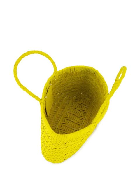 DRAGON DIFFUSION flat leather tote bag - Yellow