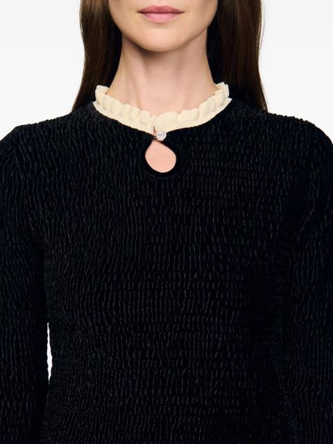 SANDRO ruffled-detail blouse - Black