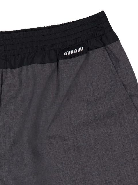 Miu Miu wool-blend elastic-waist shorts - Black
