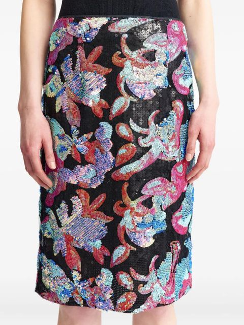 16Arlington Elice sequinned midi skirt - Black