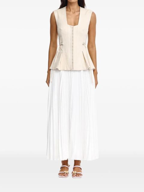 Acler Delny pleated peplum dress - White - zdjęcie produktu nr 2