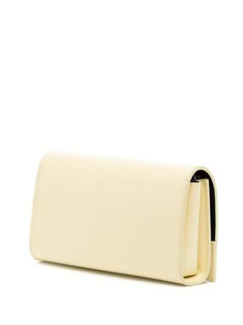 Jil Sander engraved-logo leather crossbody bag - Yellow