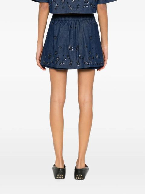 Maje sequin-embellished short shorts - Blue