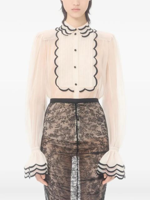 Valentino Garavani embroidered organza shirt - Neutrals