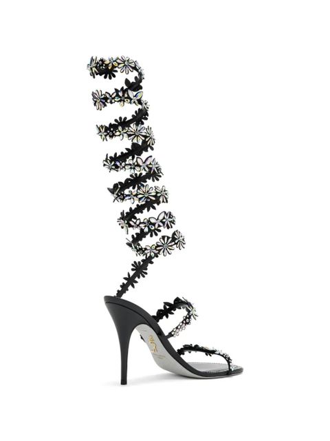 René Caovilla 100mm Eva crystal-embellished sandals - Black