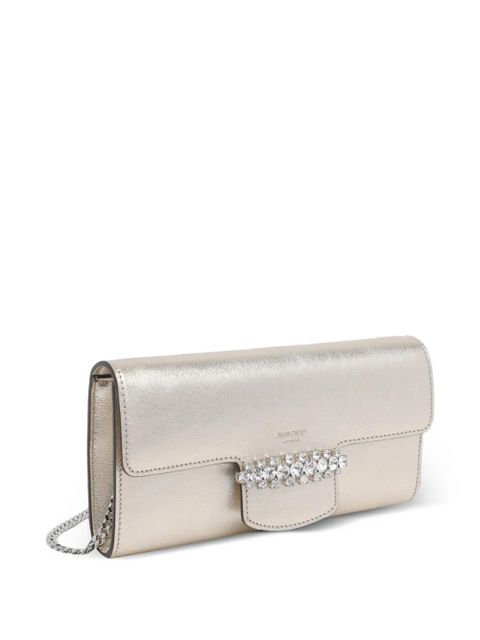 Jimmy Choo crystal-embellished chain wallet - Gold - zdjęcie produktu nr 2