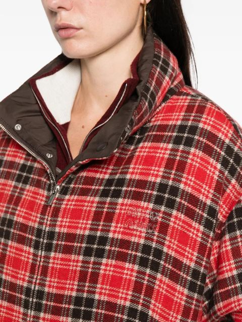 Miu Miu plaid zip jacket - Red