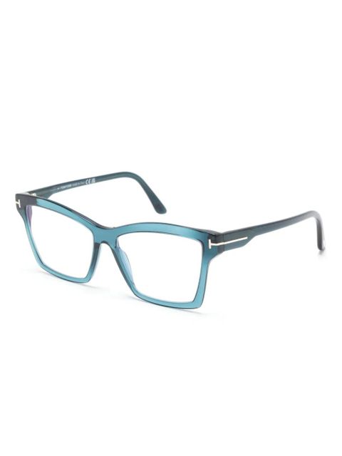 TOM FORD Eyewear FT5964B rectangle-frame glasses - Blue