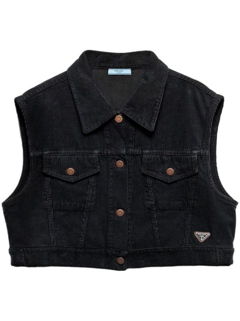Prada corduroy denim vest - Black - zdjęcie produktu nr 1