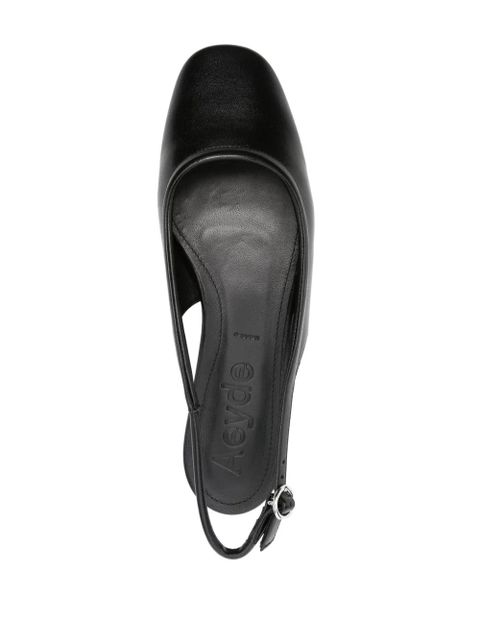 Aeyde slingback leather ballerina shoes - Black