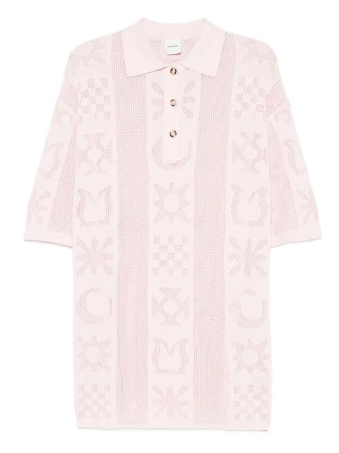 Nanushka polo-neck patterned shirt dress - Pink - zdjęcie produktu nr 1